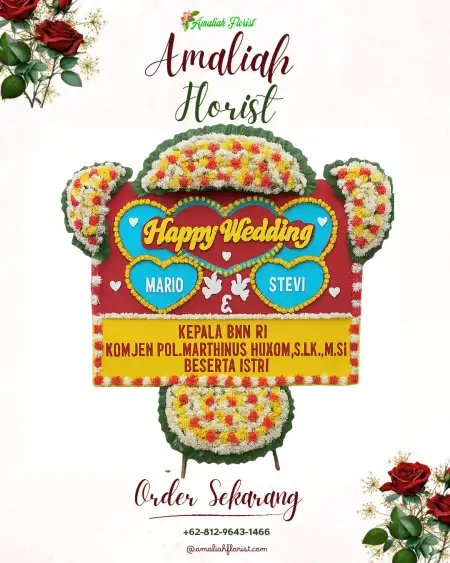 Papan Bunga Pernikahan Bangkunat